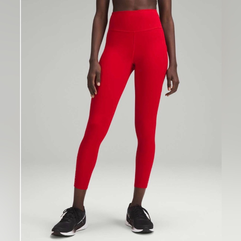 NWOT Lululemon Fast and Free High-Rise Tight 25” Pockets in Dark Red